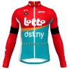 Cykeltrøje Langærmet 2023 Lotto Dstny Rød Gul Azur
